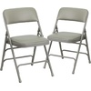 image:imageFlash Furniture HERCULES Series Curved Triple Braced amp Double Hinged Beige Vinyl Metal Folding ChairGray VinylGray Frame