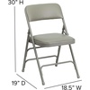 image:imageFlash Furniture HERCULES Series Curved Triple Braced amp Double Hinged Beige Vinyl Metal Folding ChairGray VinylGray Frame