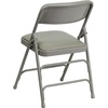 image:imageFlash Furniture HERCULES Series Curved Triple Braced amp Double Hinged Beige Vinyl Metal Folding ChairGray VinylGray Frame