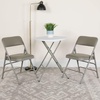 image:imageFlash Furniture HERCULES Series Curved Triple Braced amp Double Hinged Beige Vinyl Metal Folding ChairGray VinylGray Frame