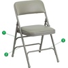 image:imageFlash Furniture HERCULES Series Curved Triple Braced amp Double Hinged Beige Vinyl Metal Folding ChairGray VinylGray Frame
