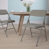 image:imageFlash Furniture HERCULES Series Curved Triple Braced amp Double Hinged Beige Vinyl Metal Folding ChairGray VinylGray Frame