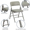 image:imageFlash Furniture HERCULES Series Curved Triple Braced amp Double Hinged Beige Vinyl Metal Folding ChairGray VinylGray Frame