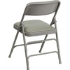 image:imageFlash Furniture HERCULES Series Curved Triple Braced amp Double Hinged Beige Vinyl Metal Folding ChairGray VinylGray Frame