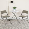 image:imageFlash Furniture HERCULES Series Curved Triple Braced amp Double Hinged Beige Vinyl Metal Folding ChairGray VinylGray Frame