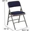 image:imageFlash Furniture HERCULES Series Curved Triple Braced amp Double Hinged Beige Vinyl Metal Folding ChairNavy FabricGray Frame
