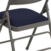 image:imageFlash Furniture HERCULES Series Curved Triple Braced amp Double Hinged Beige Vinyl Metal Folding ChairNavy FabricGray Frame