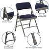 image:imageFlash Furniture HERCULES Series Curved Triple Braced amp Double Hinged Beige Vinyl Metal Folding ChairNavy FabricGray Frame