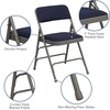 image:imageFlash Furniture HERCULES Series Curved Triple Braced amp Double Hinged Beige Vinyl Metal Folding ChairNavy FabricGray Frame