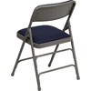 image:imageFlash Furniture HERCULES Series Curved Triple Braced amp Double Hinged Beige Vinyl Metal Folding ChairNavy FabricGray Frame