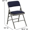 image:imageFlash Furniture HERCULES Series Curved Triple Braced amp Double Hinged Beige Vinyl Metal Folding ChairNavy FabricGray Frame