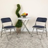 image:imageFlash Furniture HERCULES Series Curved Triple Braced amp Double Hinged Beige Vinyl Metal Folding ChairNavy FabricGray Frame