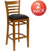 image:imageFlash Furniture HERCULES Series Ladder Back Walnut Wood Restaurant Barstool  Burgundy Vinyl SeatBlack Vinyl SeatCherry Wood Frame