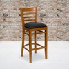 image:imageFlash Furniture HERCULES Series Ladder Back Walnut Wood Restaurant Barstool  Burgundy Vinyl SeatBlack Vinyl SeatCherry Wood Frame