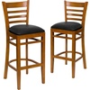image:imageFlash Furniture HERCULES Series Ladder Back Walnut Wood Restaurant Barstool  Burgundy Vinyl SeatBlack Vinyl SeatCherry Wood Frame