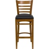image:imageFlash Furniture HERCULES Series Ladder Back Walnut Wood Restaurant Barstool  Burgundy Vinyl SeatBlack Vinyl SeatCherry Wood Frame