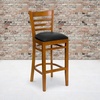 image:imageFlash Furniture HERCULES Series Ladder Back Walnut Wood Restaurant Barstool  Burgundy Vinyl SeatBlack Vinyl SeatCherry Wood Frame
