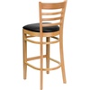 image:imageFlash Furniture HERCULES Series Ladder Back Walnut Wood Restaurant Barstool  Burgundy Vinyl SeatBlack Vinyl SeatNatural Wood Frame