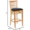 image:imageFlash Furniture HERCULES Series Ladder Back Walnut Wood Restaurant Barstool  Burgundy Vinyl SeatBlack Vinyl SeatNatural Wood Frame