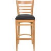 image:imageFlash Furniture HERCULES Series Ladder Back Walnut Wood Restaurant Barstool  Burgundy Vinyl SeatBlack Vinyl SeatNatural Wood Frame