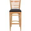 image:imageFlash Furniture HERCULES Series Ladder Back Walnut Wood Restaurant Barstool  Burgundy Vinyl SeatBlack Vinyl SeatNatural Wood Frame
