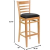 image:imageFlash Furniture HERCULES Series Ladder Back Walnut Wood Restaurant Barstool  Burgundy Vinyl SeatBlack Vinyl SeatNatural Wood Frame