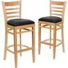 image:imageFlash Furniture HERCULES Series Ladder Back Walnut Wood Restaurant Barstool  Burgundy Vinyl SeatBlack Vinyl SeatNatural Wood Frame