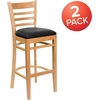 image:imageFlash Furniture HERCULES Series Ladder Back Walnut Wood Restaurant Barstool  Burgundy Vinyl SeatBlack Vinyl SeatNatural Wood Frame