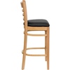 image:imageFlash Furniture HERCULES Series Ladder Back Walnut Wood Restaurant Barstool  Burgundy Vinyl SeatBlack Vinyl SeatNatural Wood Frame