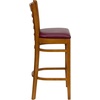 image:imageFlash Furniture HERCULES Series Ladder Back Walnut Wood Restaurant Barstool  Burgundy Vinyl SeatBurgundy Vinyl SeatCherry Wood Frame
