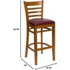 image:imageFlash Furniture HERCULES Series Ladder Back Walnut Wood Restaurant Barstool  Burgundy Vinyl SeatBurgundy Vinyl SeatCherry Wood Frame