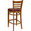 image:imageFlash Furniture HERCULES Series Ladder Back Walnut Wood Restaurant Barstool  Burgundy Vinyl SeatBurgundy Vinyl SeatCherry Wood Frame
