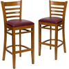 image:imageFlash Furniture HERCULES Series Ladder Back Walnut Wood Restaurant Barstool  Burgundy Vinyl SeatBurgundy Vinyl SeatCherry Wood Frame