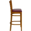 image:imageFlash Furniture HERCULES Series Ladder Back Walnut Wood Restaurant Barstool  Burgundy Vinyl SeatBurgundy Vinyl SeatCherry Wood Frame