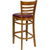 image:imageFlash Furniture HERCULES Series Ladder Back Walnut Wood Restaurant Barstool  Burgundy Vinyl SeatBurgundy Vinyl SeatCherry Wood Frame