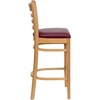 image:imageFlash Furniture HERCULES Series Ladder Back Walnut Wood Restaurant Barstool  Burgundy Vinyl SeatBurgundy Vinyl SeatNatural Wood Frame