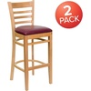 image:imageFlash Furniture HERCULES Series Ladder Back Walnut Wood Restaurant Barstool  Burgundy Vinyl SeatBurgundy Vinyl SeatNatural Wood Frame