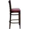image:imageFlash Furniture HERCULES Series Ladder Back Walnut Wood Restaurant Barstool  Burgundy Vinyl SeatBurgundy Vinyl SeatWalnut Wood Frame