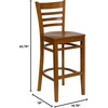 image:imageFlash Furniture HERCULES Series Ladder Back Walnut Wood Restaurant Barstool  Burgundy Vinyl SeatCherry Wood SeatCherry Wood Frame
