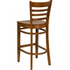 image:imageFlash Furniture HERCULES Series Ladder Back Walnut Wood Restaurant Barstool  Burgundy Vinyl SeatCherry Wood SeatCherry Wood Frame