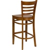 image:imageFlash Furniture HERCULES Series Ladder Back Walnut Wood Restaurant Barstool  Burgundy Vinyl SeatCherry Wood SeatCherry Wood Frame
