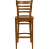 image:imageFlash Furniture HERCULES Series Ladder Back Walnut Wood Restaurant Barstool  Burgundy Vinyl SeatCherry Wood SeatCherry Wood Frame