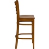 image:imageFlash Furniture HERCULES Series Ladder Back Walnut Wood Restaurant Barstool  Burgundy Vinyl SeatCherry Wood SeatCherry Wood Frame