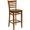 image:imageFlash Furniture HERCULES Series Ladder Back Walnut Wood Restaurant Barstool  Burgundy Vinyl SeatCherry Wood SeatCherry Wood Frame
