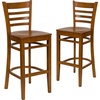 image:imageFlash Furniture HERCULES Series Ladder Back Walnut Wood Restaurant Barstool  Burgundy Vinyl SeatCherry Wood SeatCherry Wood Frame