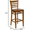 image:imageFlash Furniture HERCULES Series Ladder Back Walnut Wood Restaurant Barstool  Burgundy Vinyl SeatCherry Wood SeatCherry Wood Frame