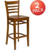 image:imageFlash Furniture HERCULES Series Ladder Back Walnut Wood Restaurant Barstool  Burgundy Vinyl SeatCherry Wood SeatCherry Wood Frame