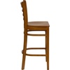 image:imageFlash Furniture HERCULES Series Ladder Back Walnut Wood Restaurant Barstool  Burgundy Vinyl SeatCherry Wood SeatCherry Wood Frame