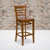 image:imageFlash Furniture HERCULES Series Ladder Back Walnut Wood Restaurant Barstool  Burgundy Vinyl SeatCherry Wood SeatCherry Wood Frame