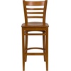 image:imageFlash Furniture HERCULES Series Ladder Back Walnut Wood Restaurant Barstool  Burgundy Vinyl SeatCherry Wood SeatCherry Wood Frame